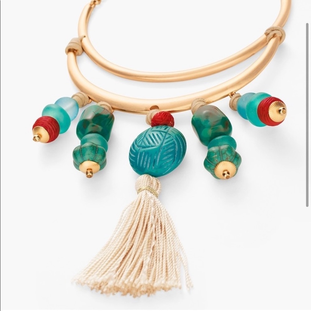 Chicos Red & Turquoise Bib Necklace